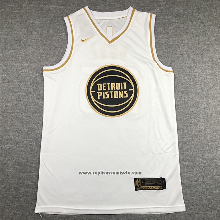 Camiseta Golden Edition Detroit Pistons Derrick Rose  #25 Blanco